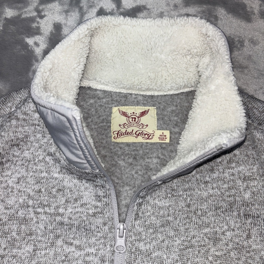 Women's Faded Glory Size XL Full Zip Soft Silver Vest Lg - Picture 4 of 6